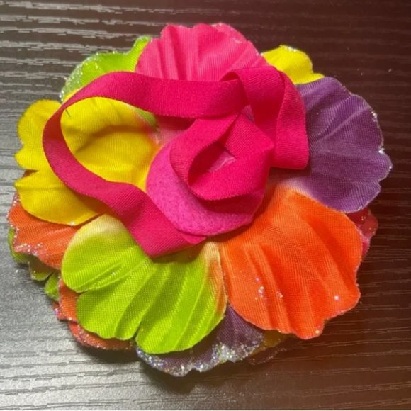 Tieks Flower Neon Flower Box Topper Multiple Neon Colors Faux Jeweled Center - Picture 3 of 3